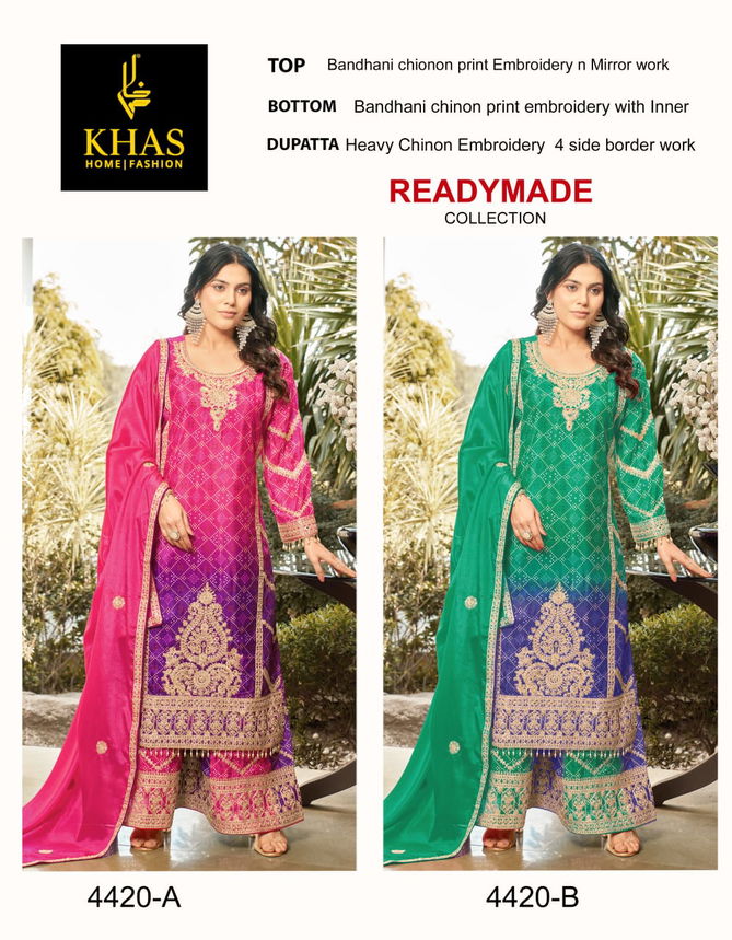 4420 Khas Chinon Pakistani Readymade Suits Wholesale In India